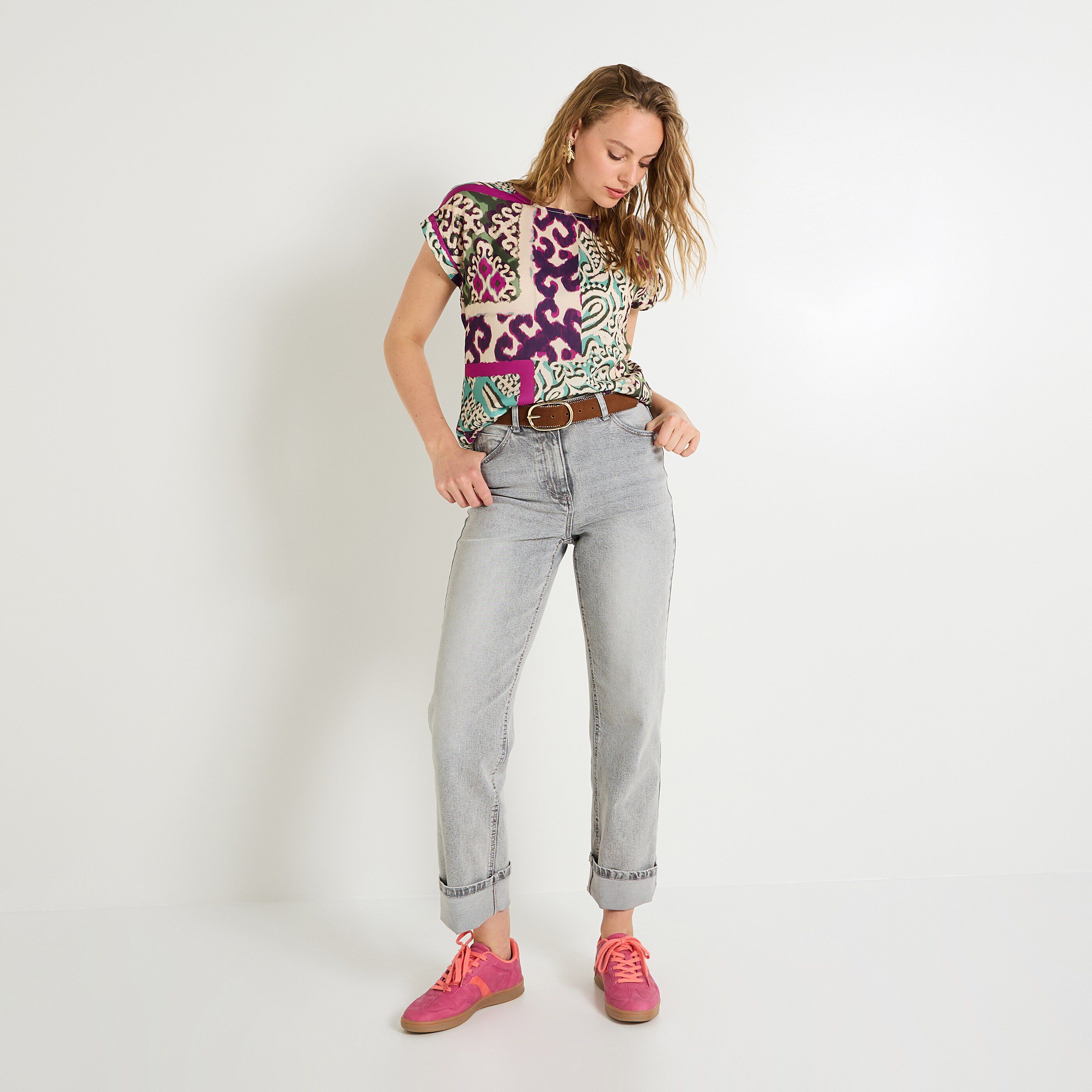 Blouse col rond femme