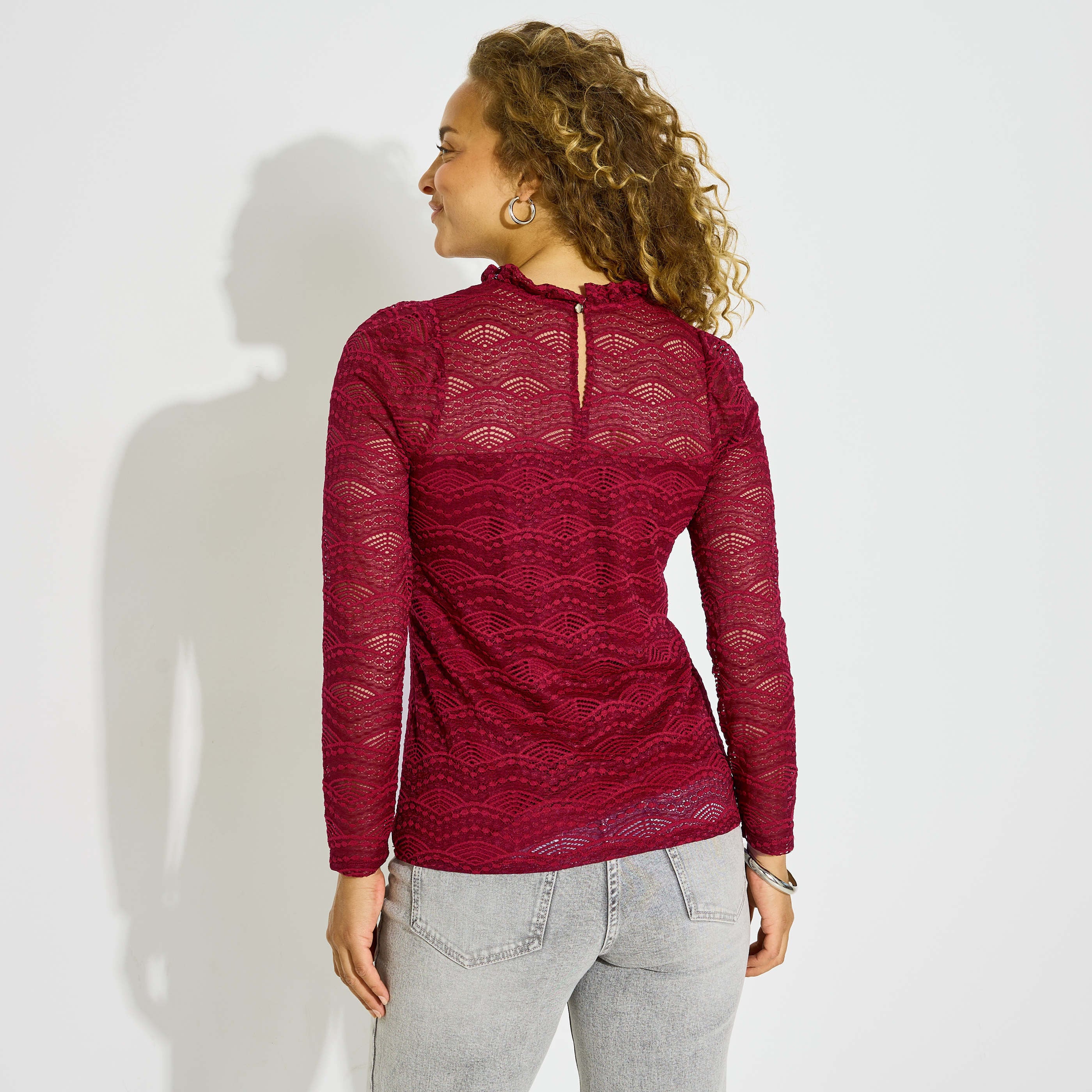 T-shirt col victorien femme