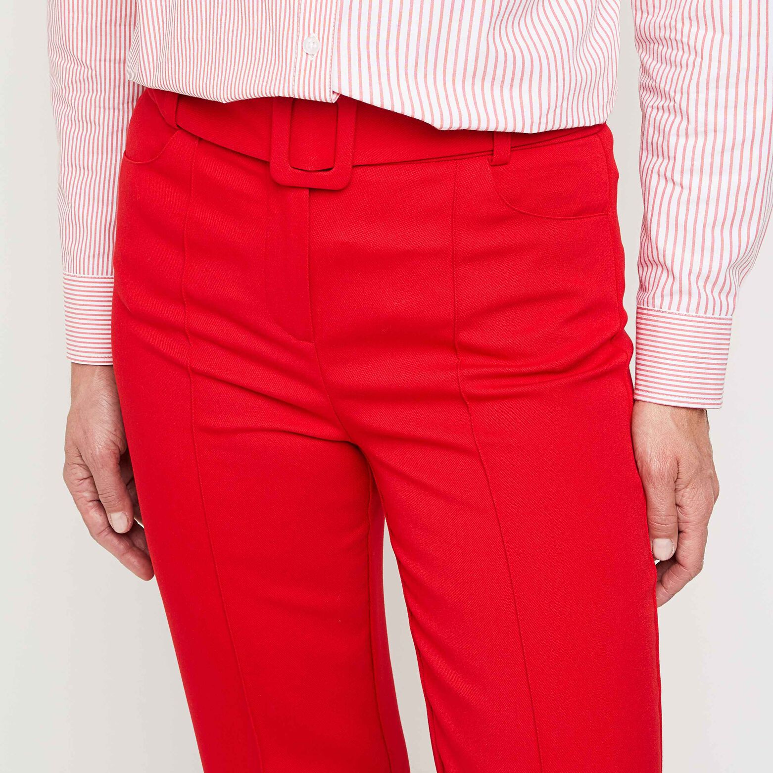 Pantalon flare rouge femme