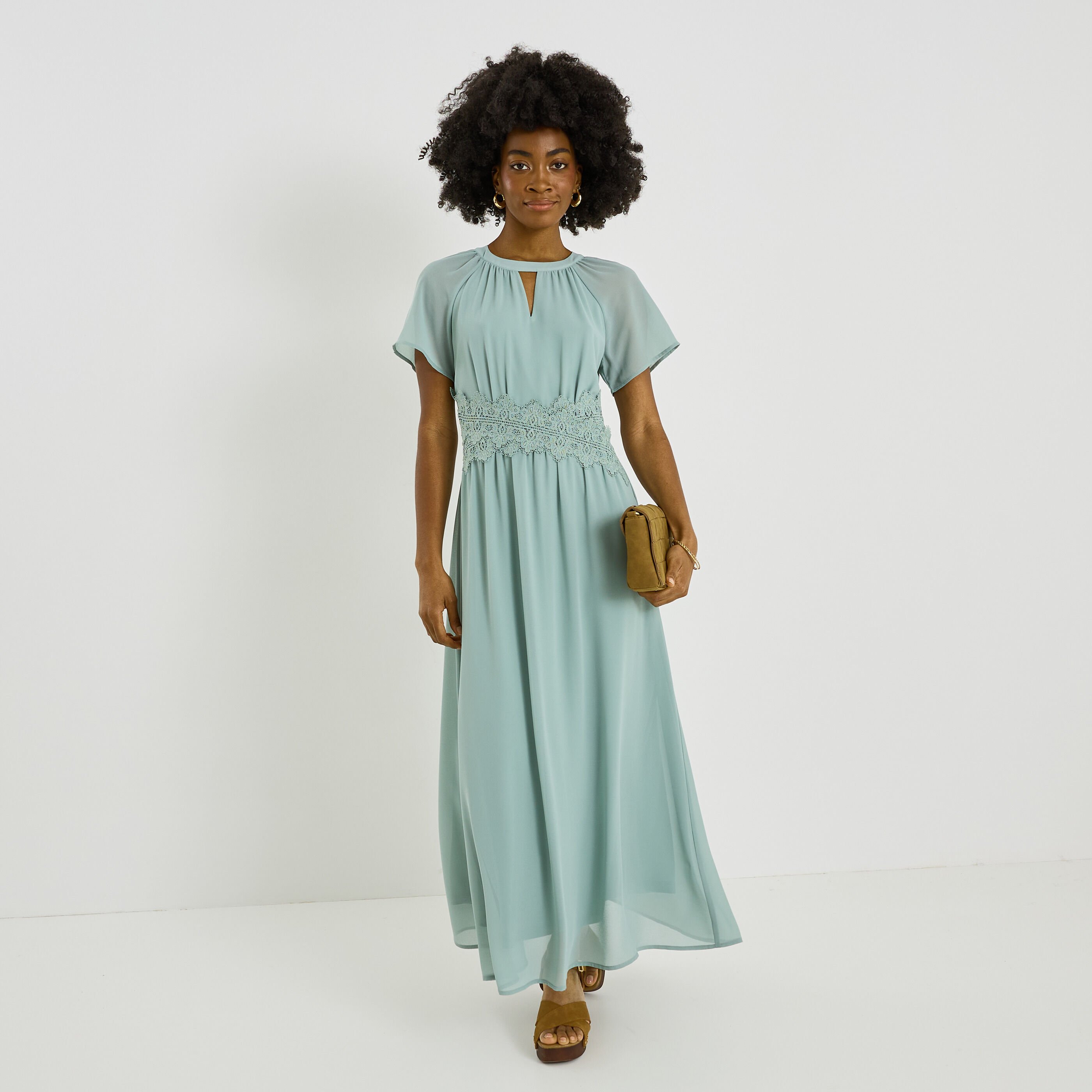 Robe longue unie habill&eacute;e 