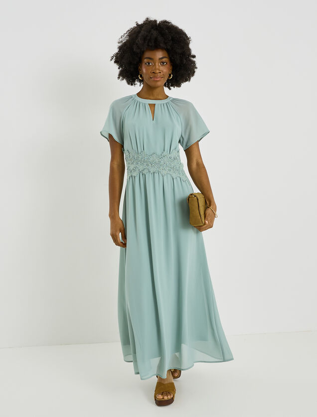 Robe longue unie habill&eacute;e 