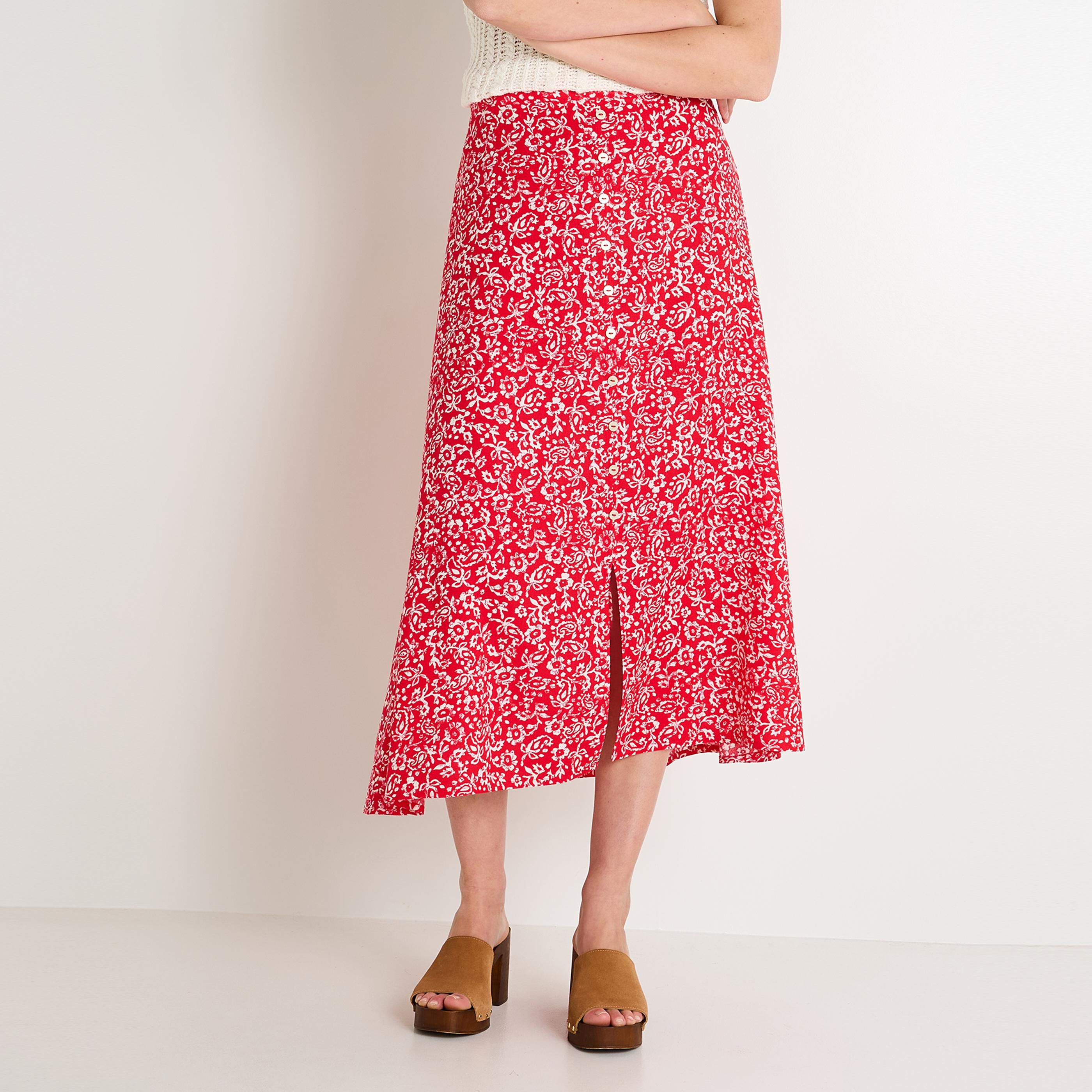 Jupe mi-longue fluide femme