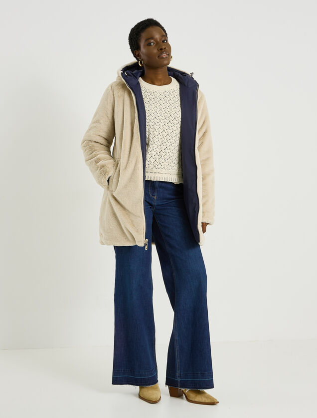 Parka imitation fourrure femme