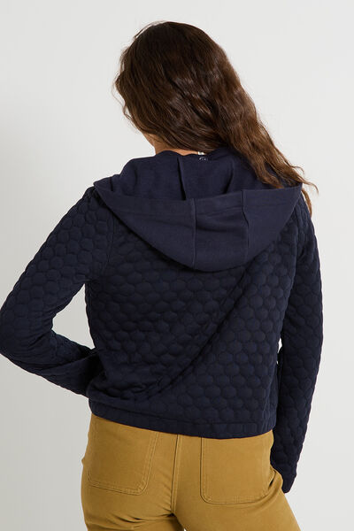 Veste en maille à capuche amovible femme
