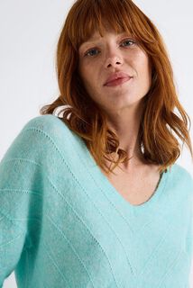 Pull col V femme