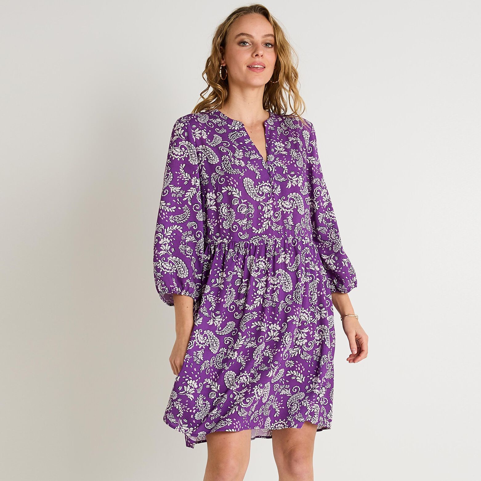 Robe fluide imprimée femme