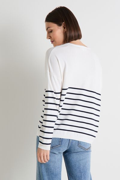 Pull col V femme