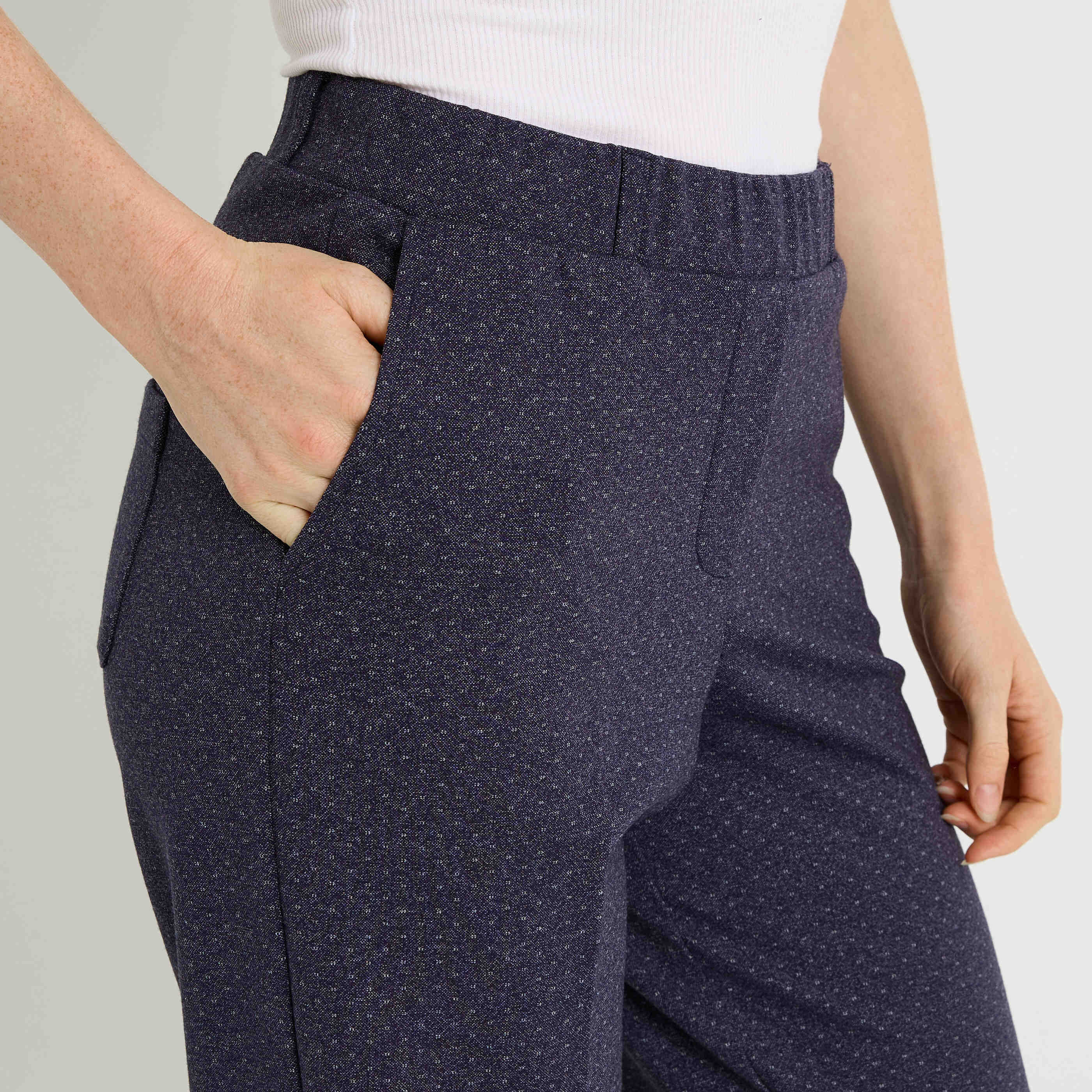 Pantalon large en maille femme