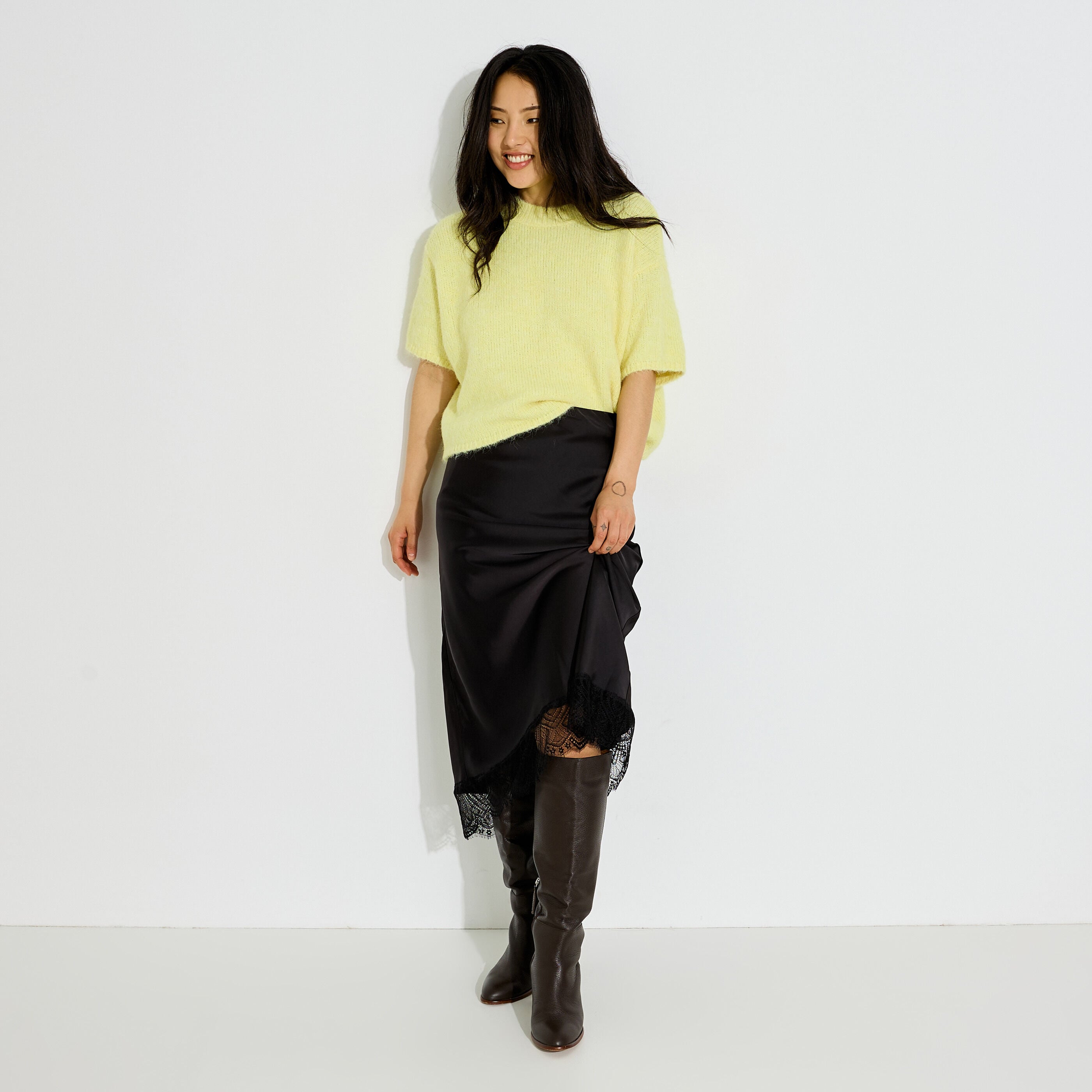Pull manches courtes femme