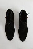 Bottines noires à talons en cuir femme