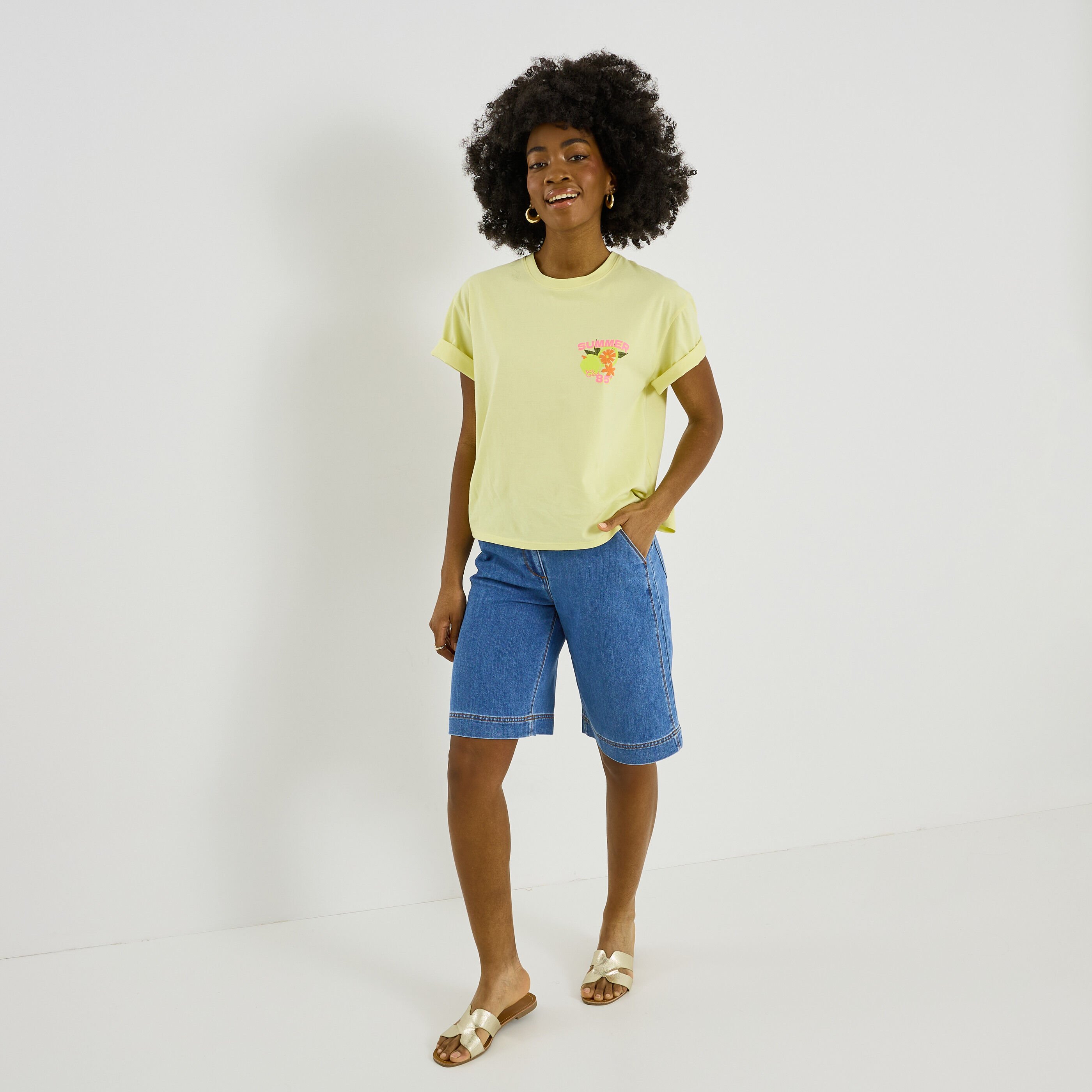 Bermuda en jean femme