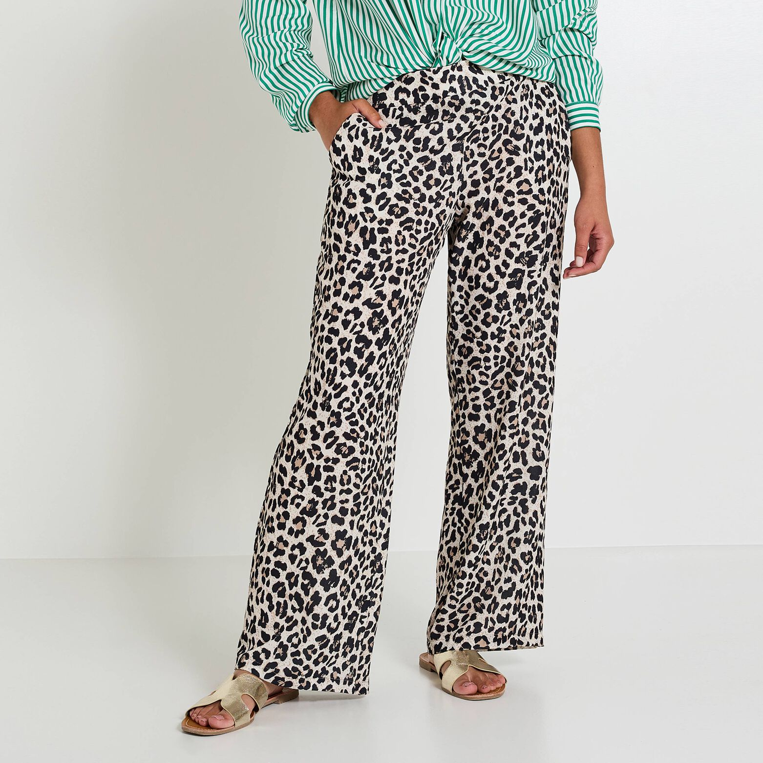 Pantalon léopard fluide femme