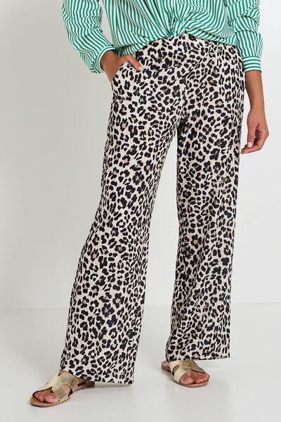 Pantalon léopard fluide femme