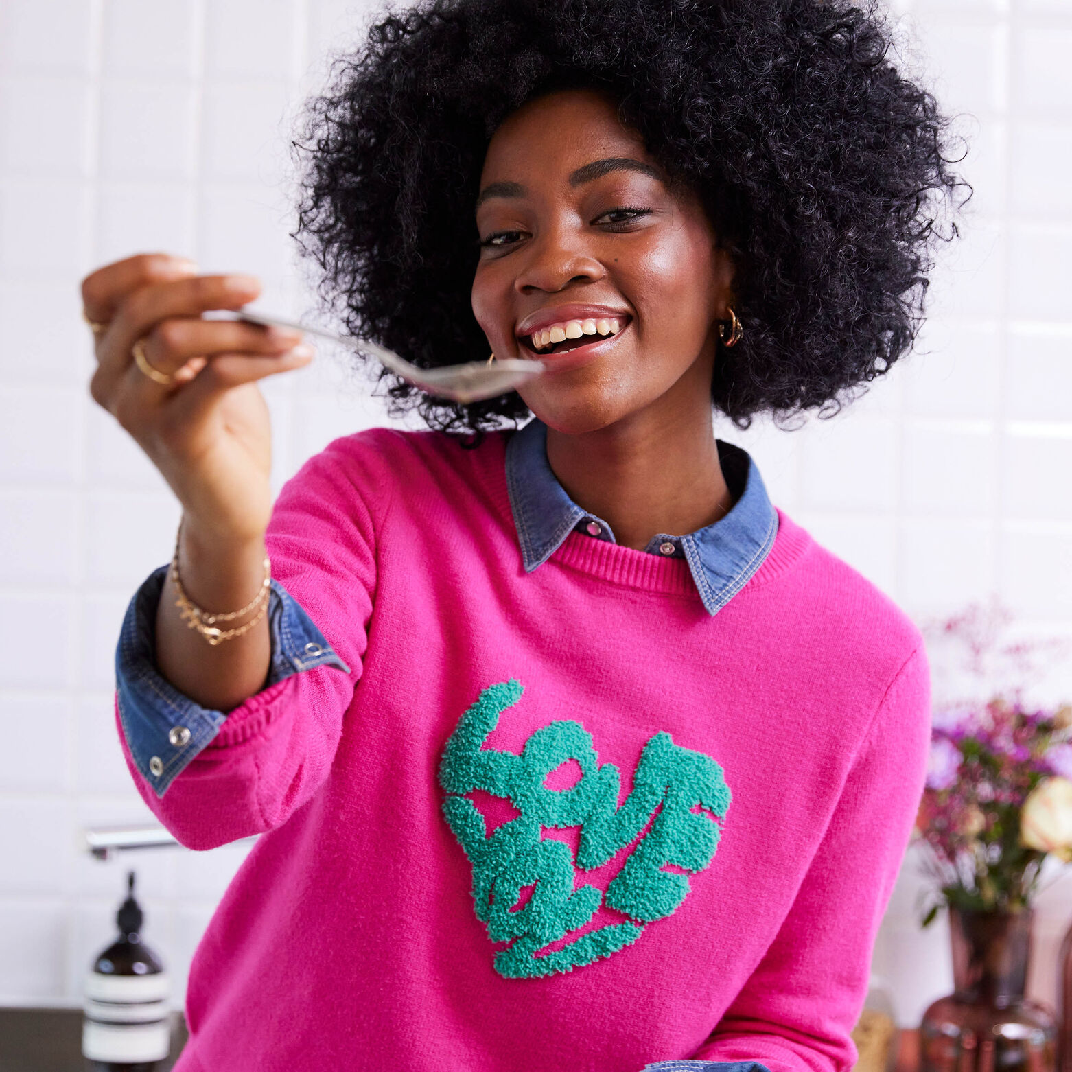 Pull love femme