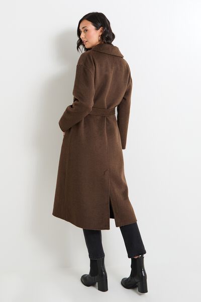 Manteau long à nouer femme