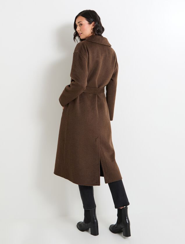 Manteau long à nouer femme