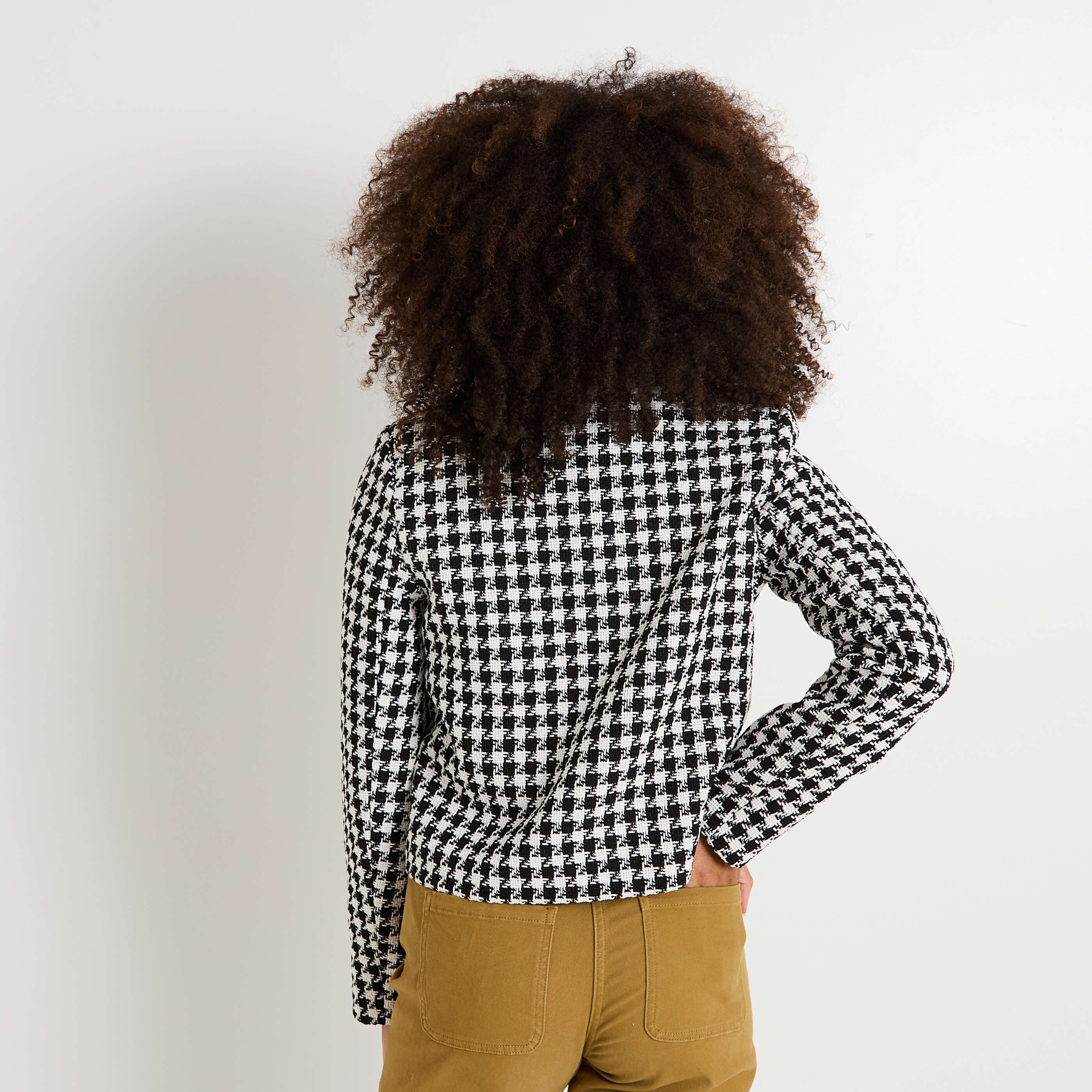 Veste tweed col chemise femme