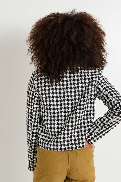 Veste tweed col chemise femme