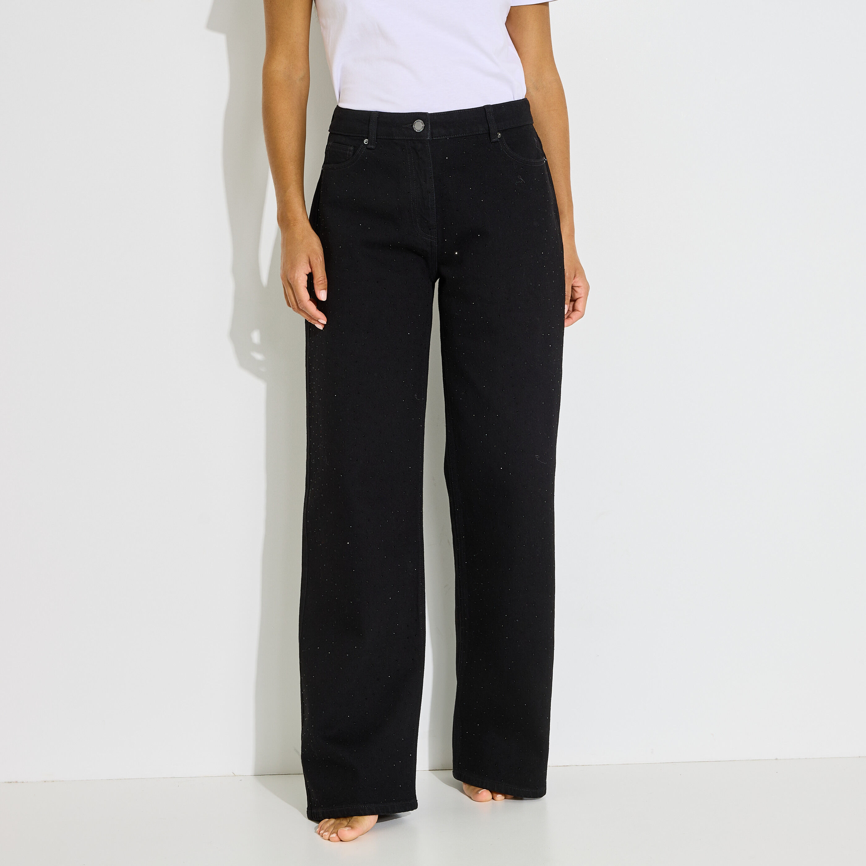 Jean droit long strass DUBAI D02 femme