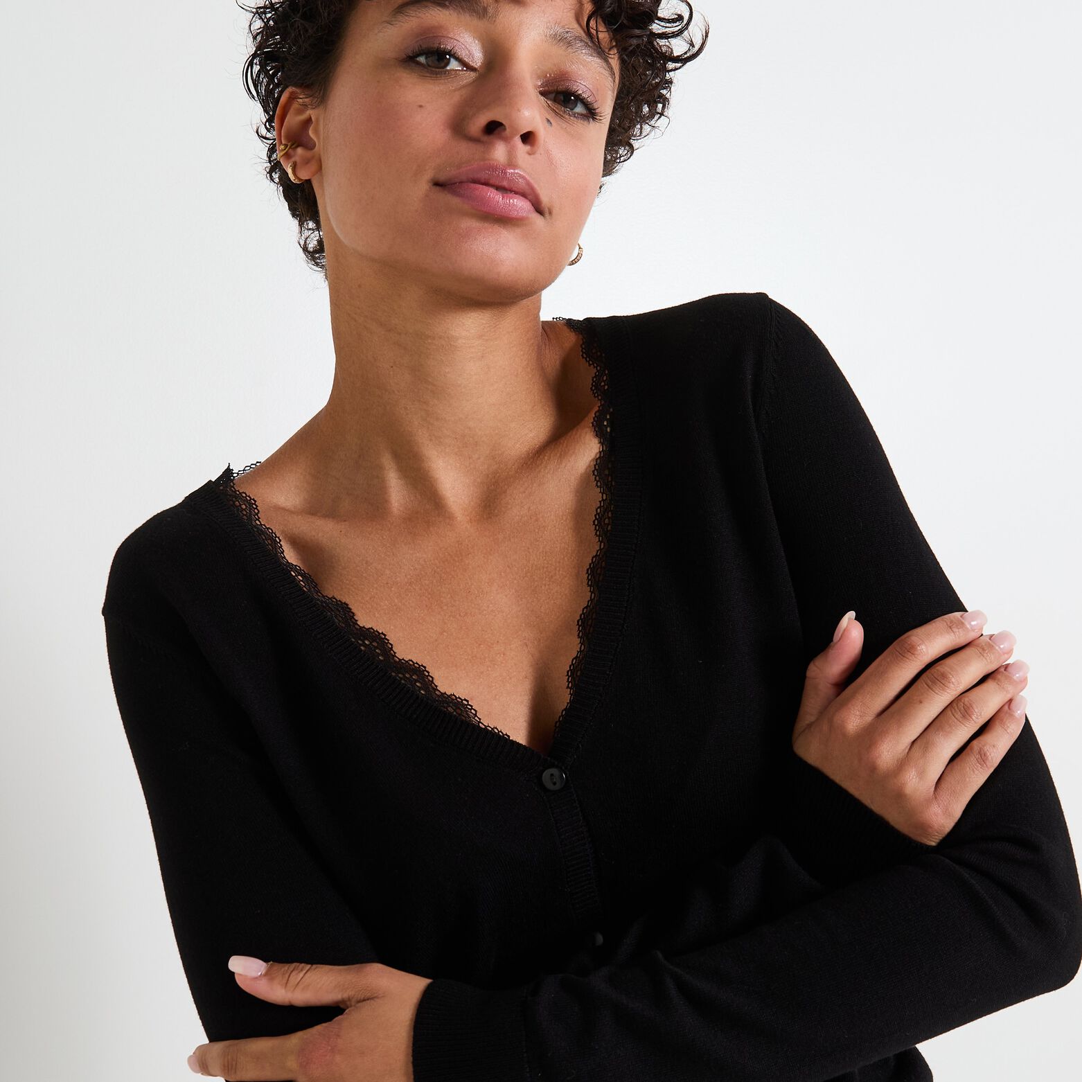 Gilet col V femme