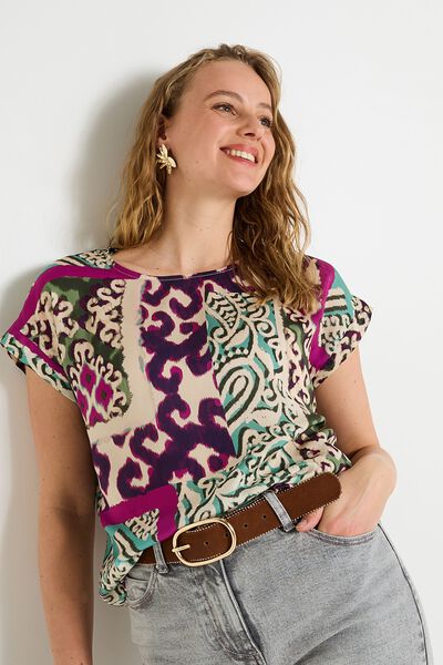 Blouse col rond femme