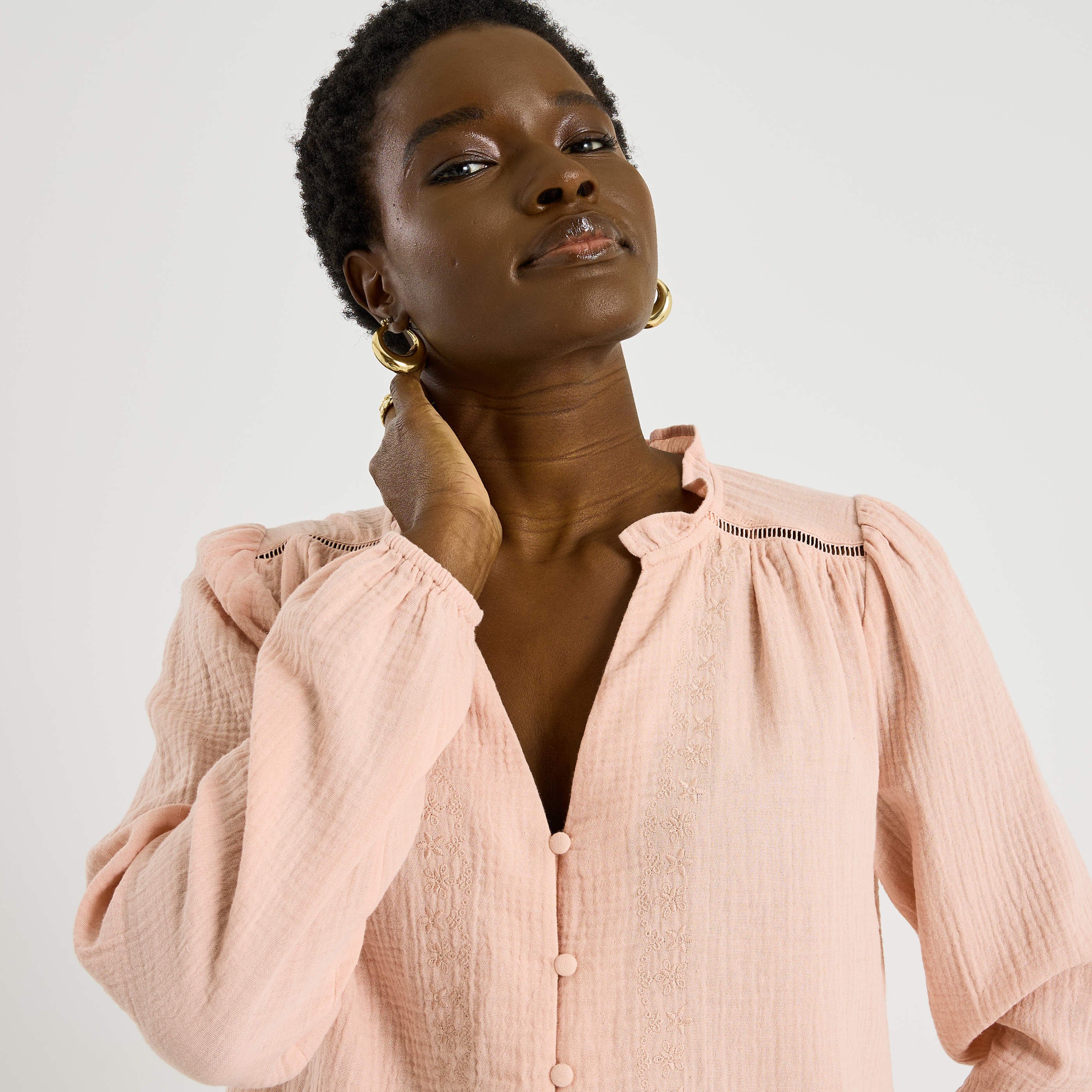 Chemise en gaze de coton femme