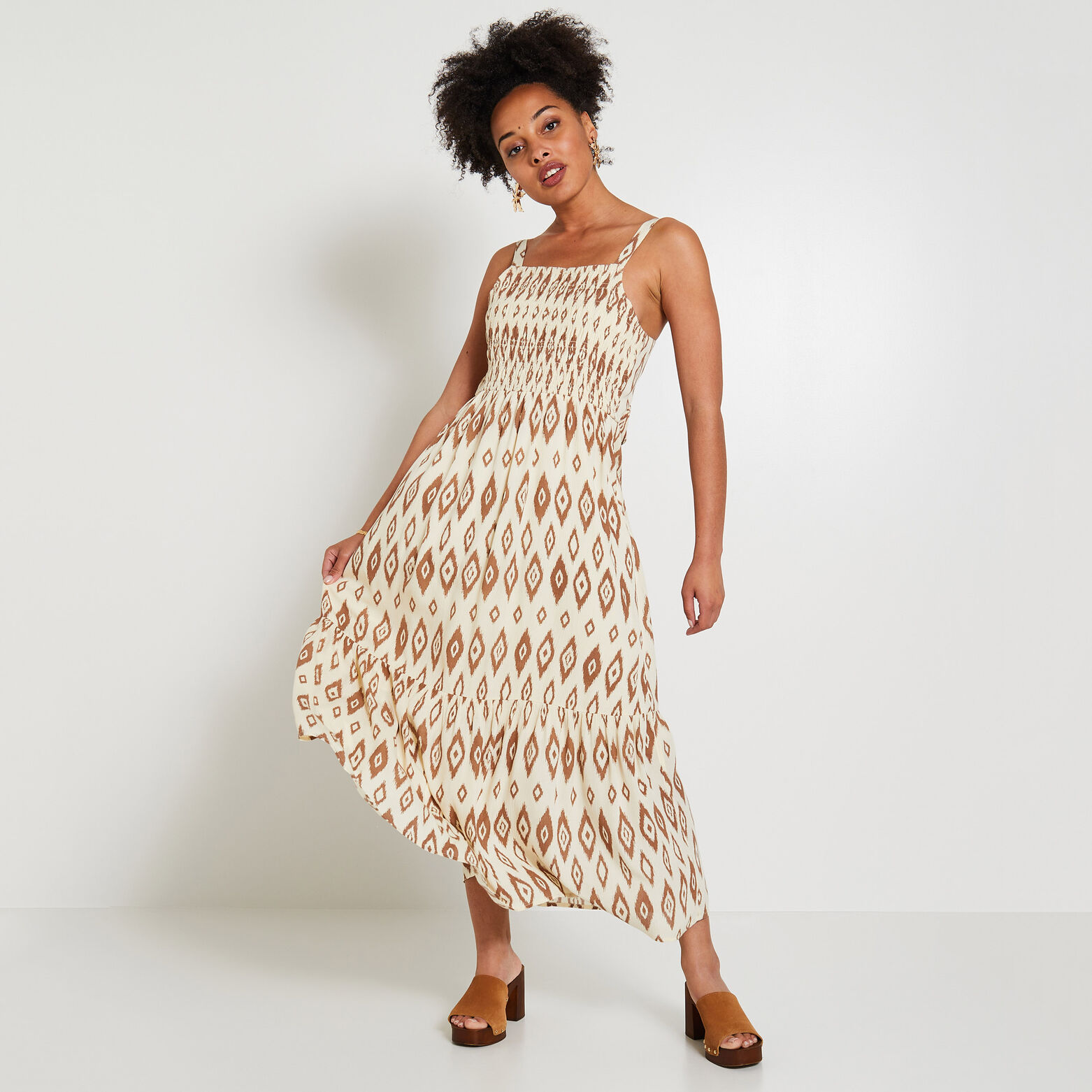 Robe longue imprimée femme