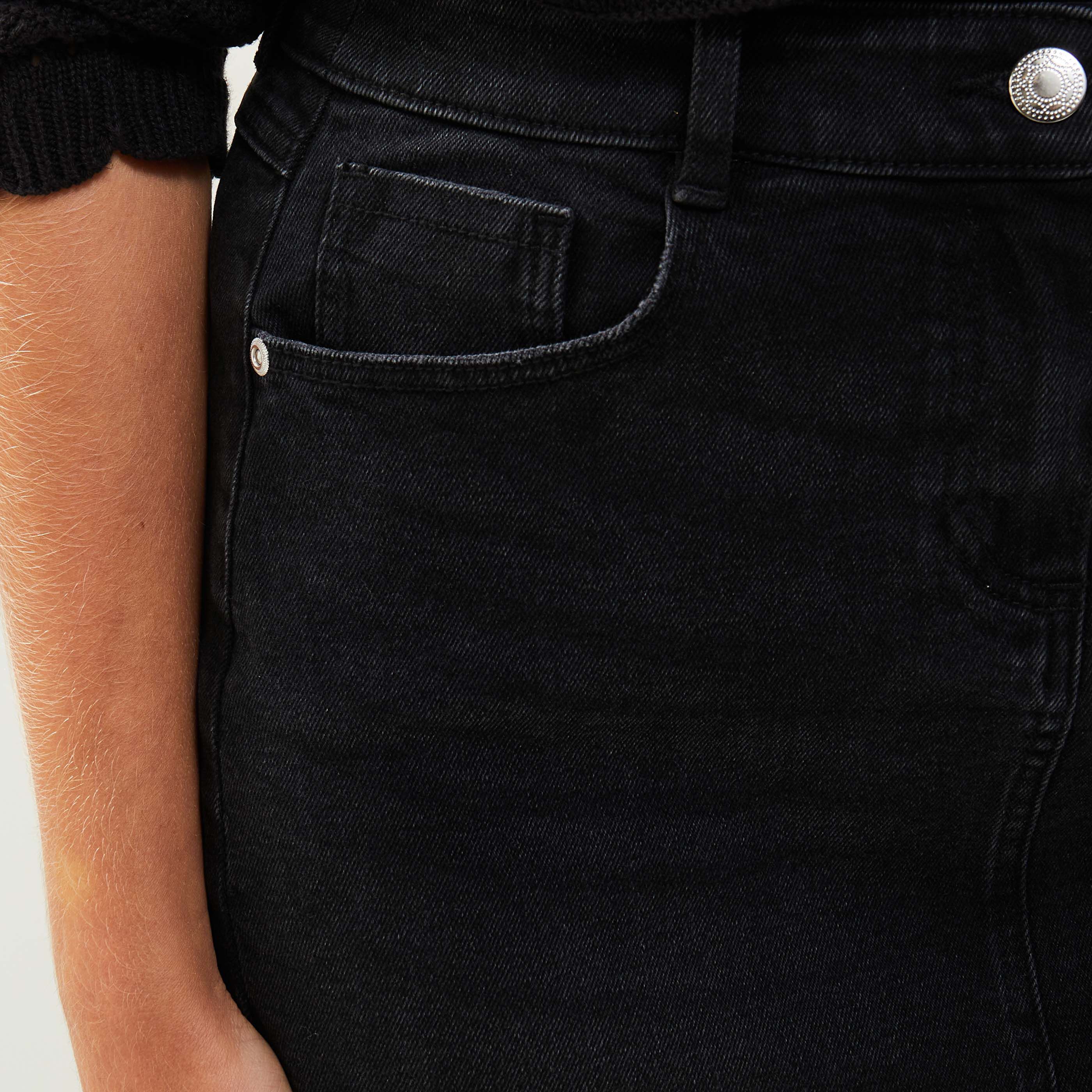 Jupe en jean discount mi longue noir