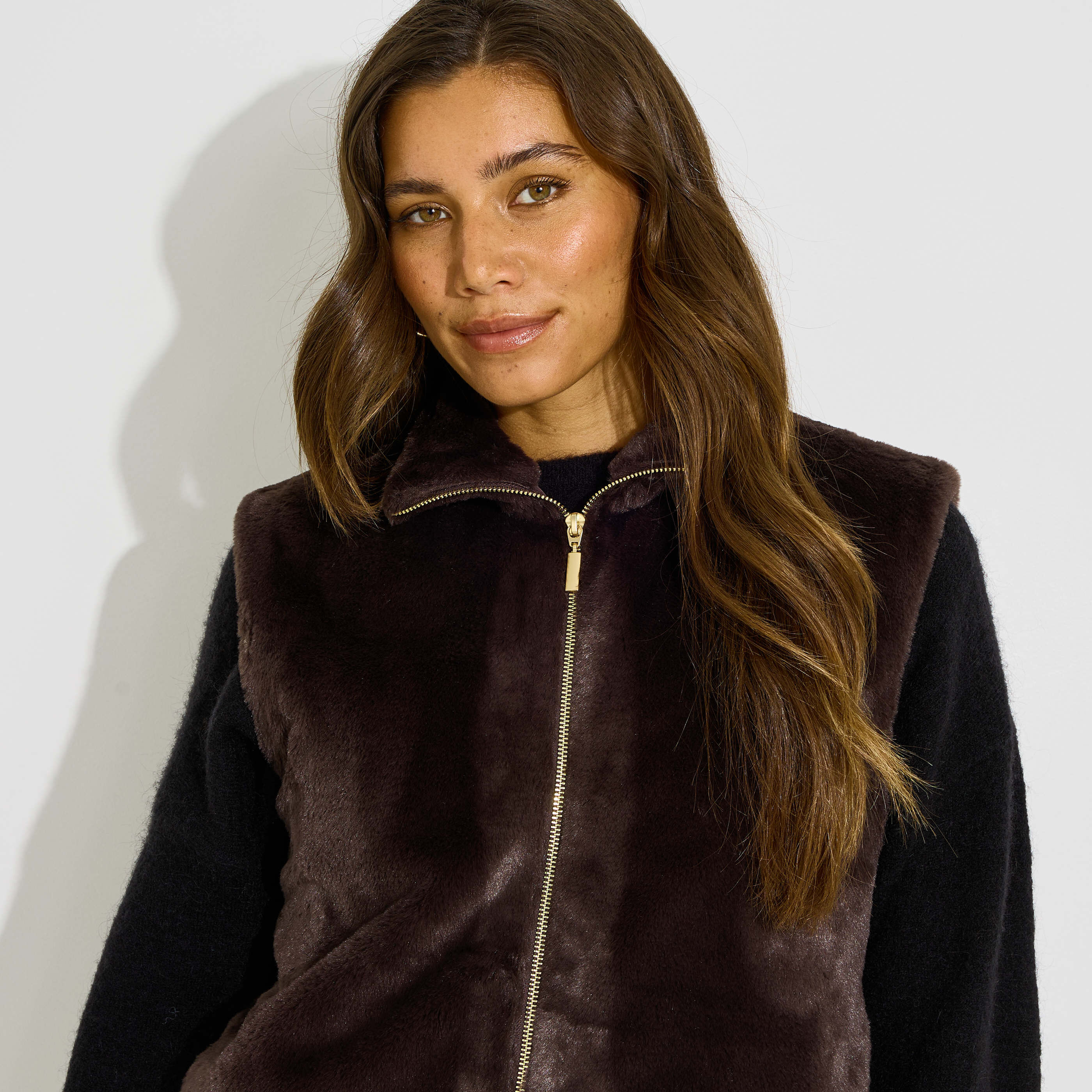 Veste gilet imitation fourrure femme