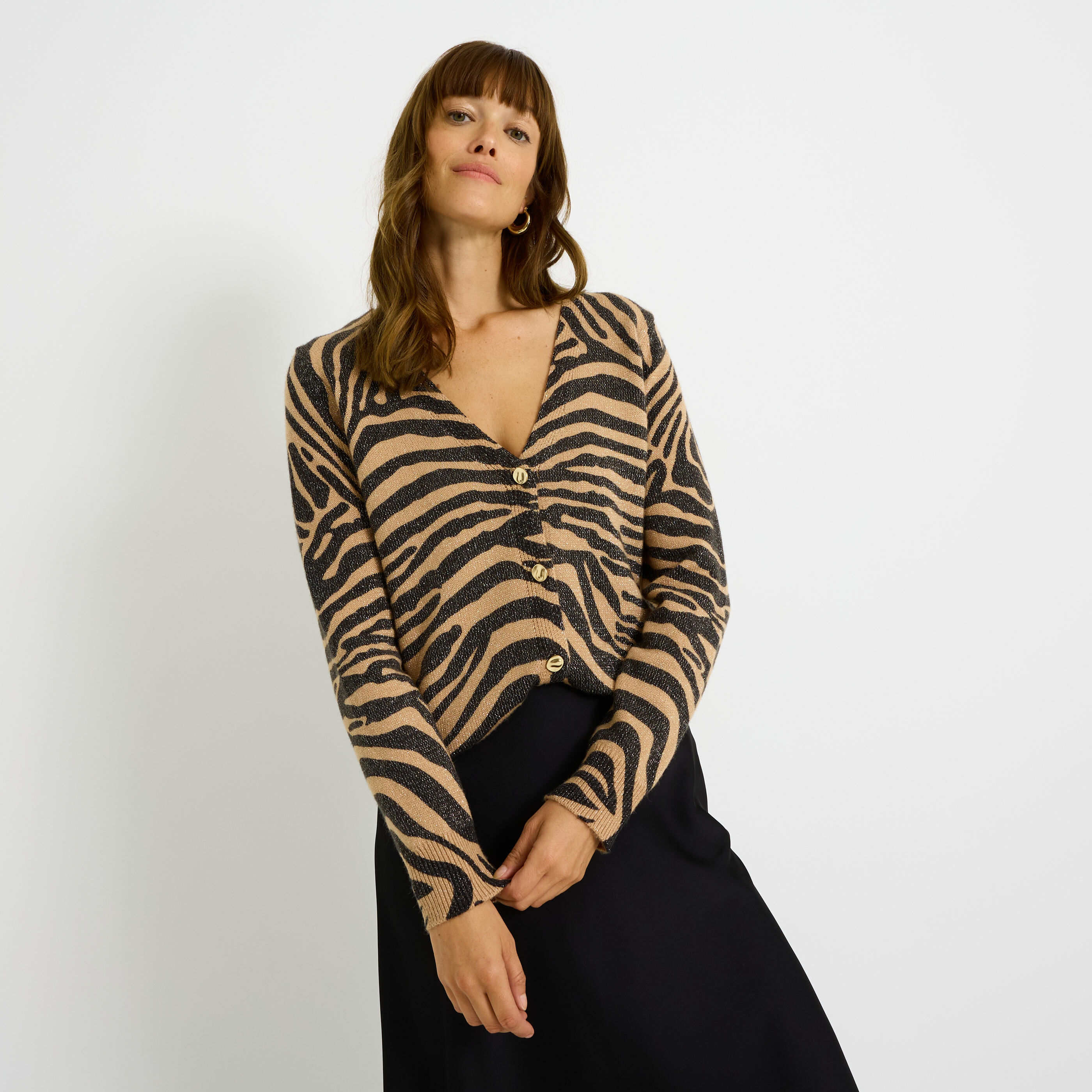 Gilet 2 en 1 imprim&eacute; z&eacute;br&eacute; femme