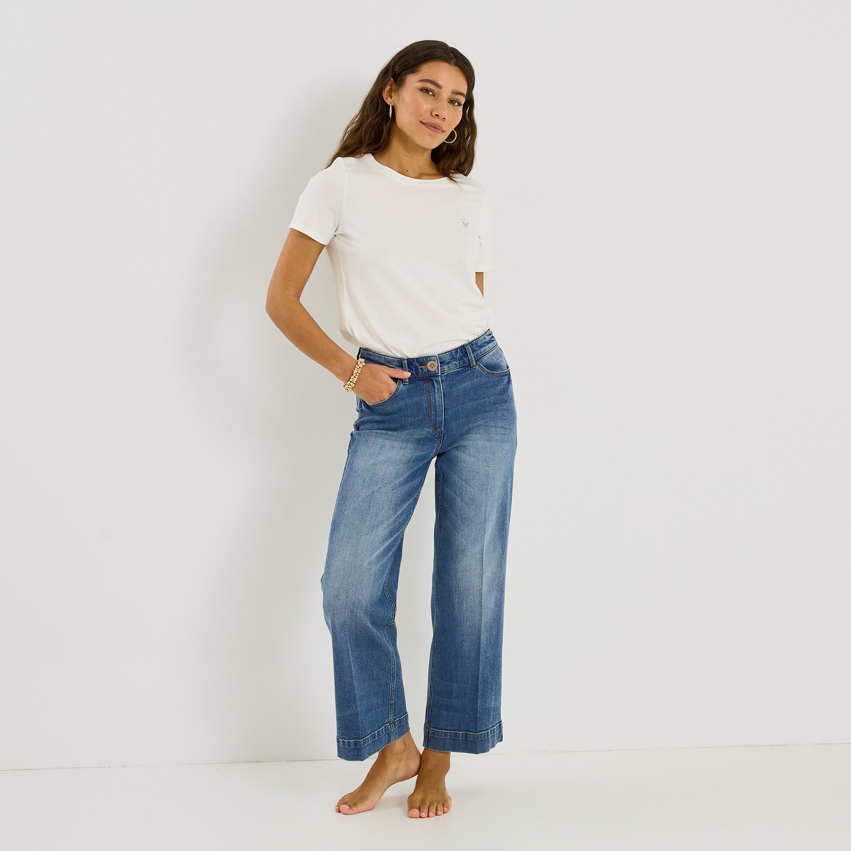 Jean flare raccourci KANSAS RF02 femme