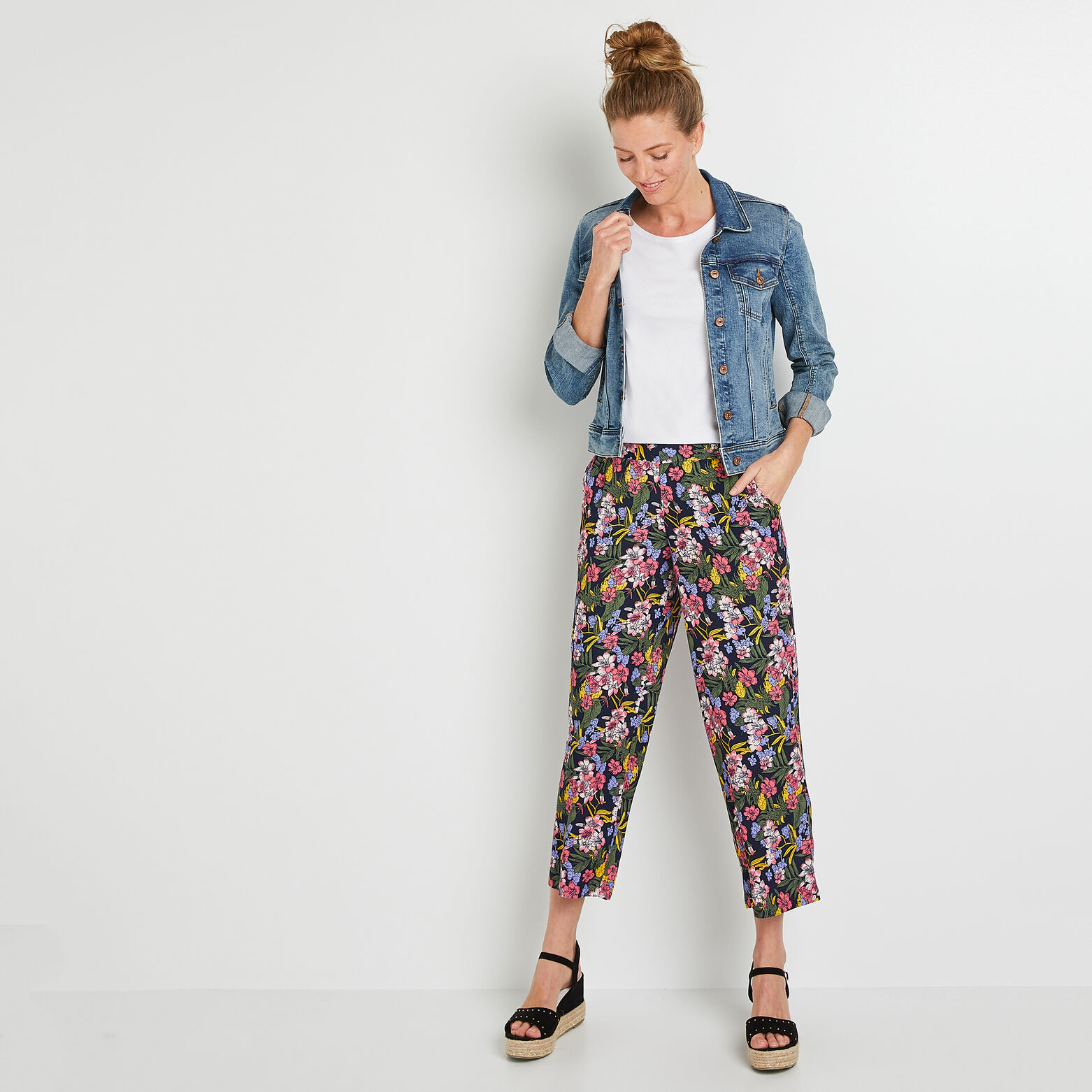 Pantalon large en crèpe femme