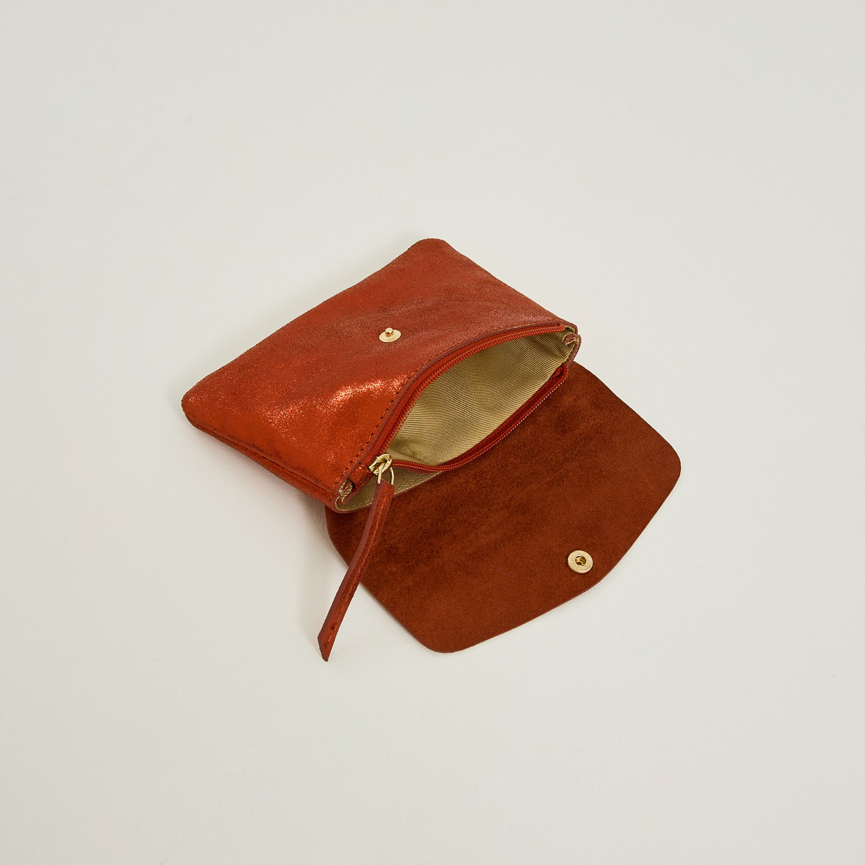 Porte-monnaie iris&eacute; cro&ucirc;te de cuir femme