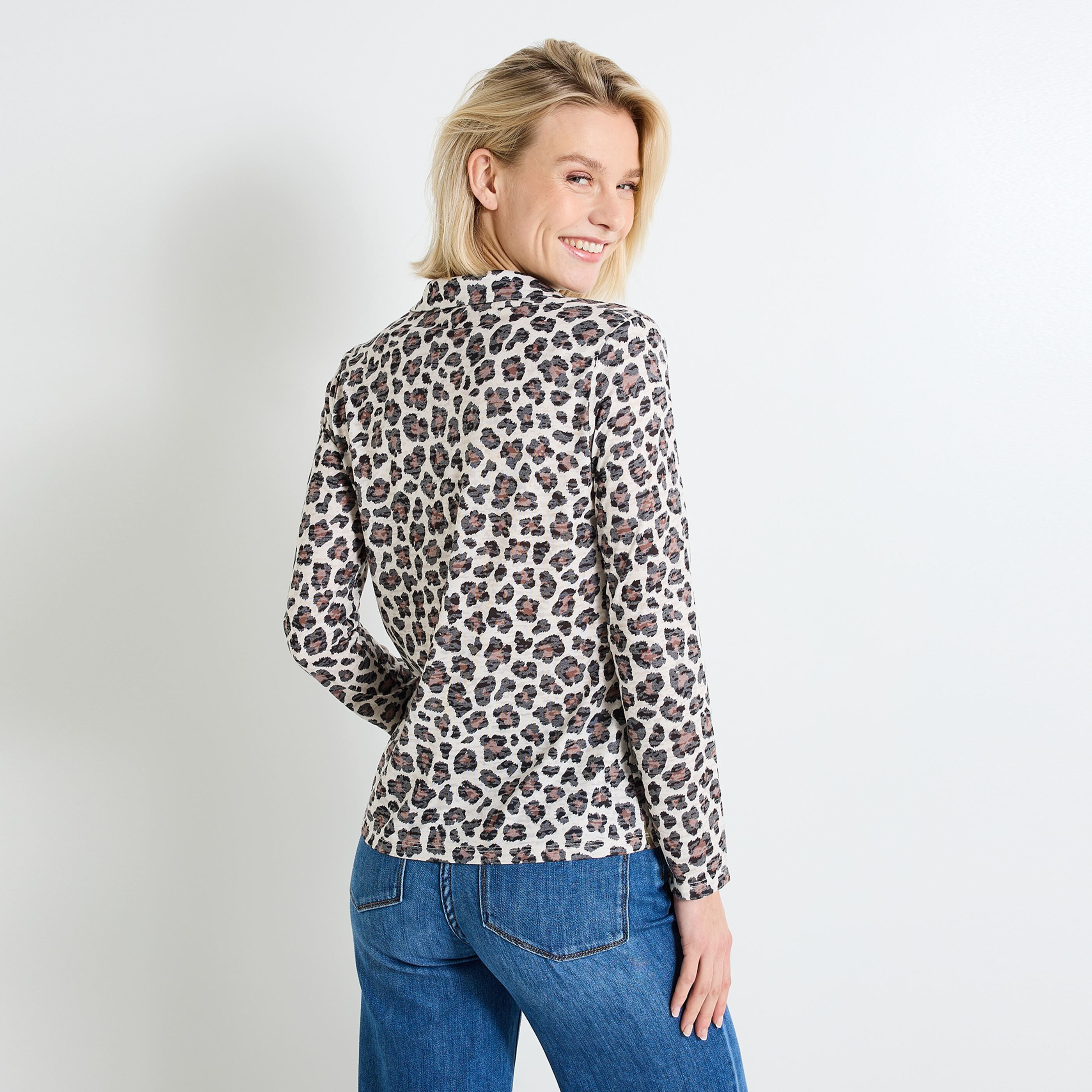 Chemise imprim&eacute; l&eacute;opard femme