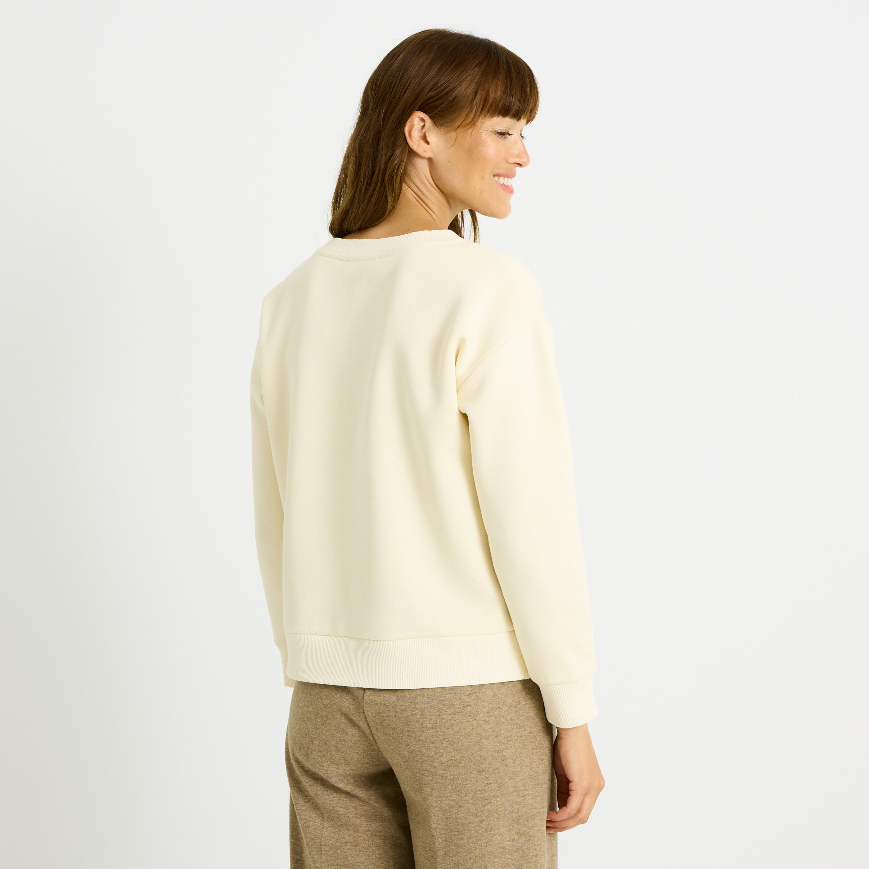 Sweat print teckel femme