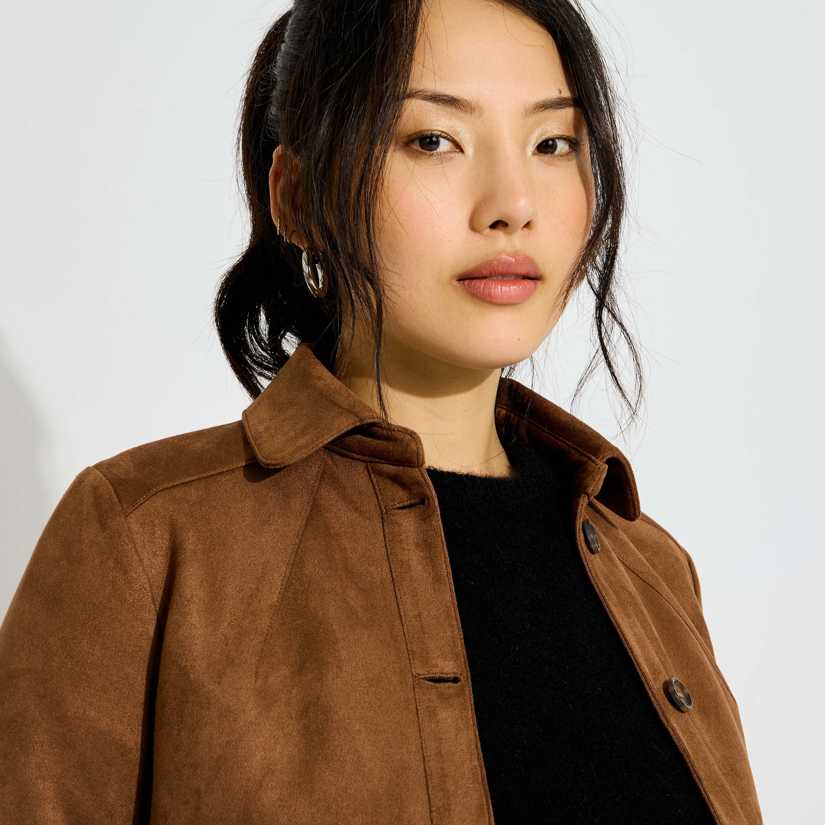 Veste courte en su&eacute;dine femme
