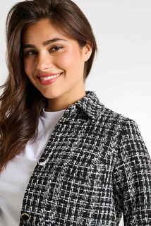 Veste tweed col chemise femme