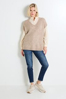 Pull loose col V femme