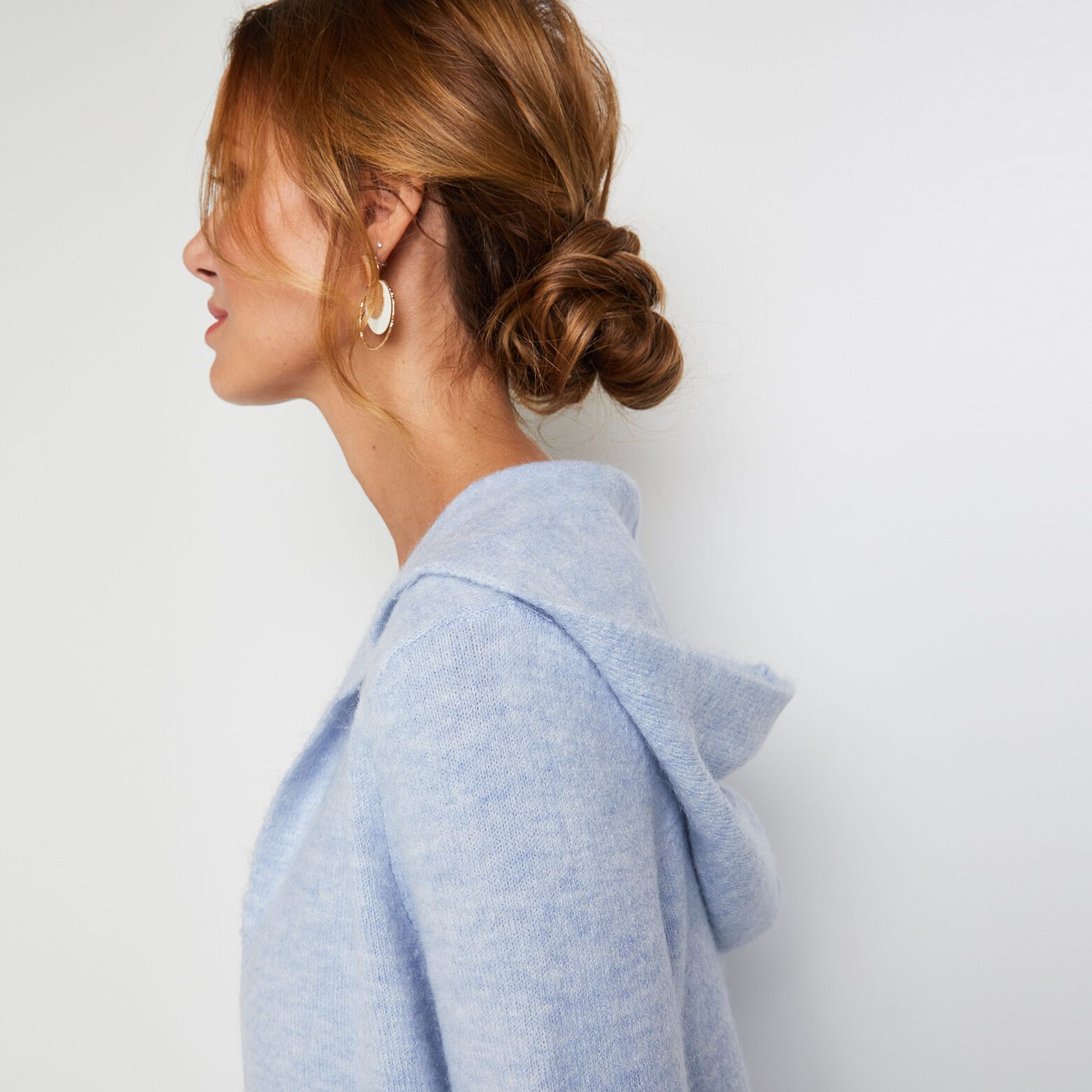 Gilet long à capuche femme