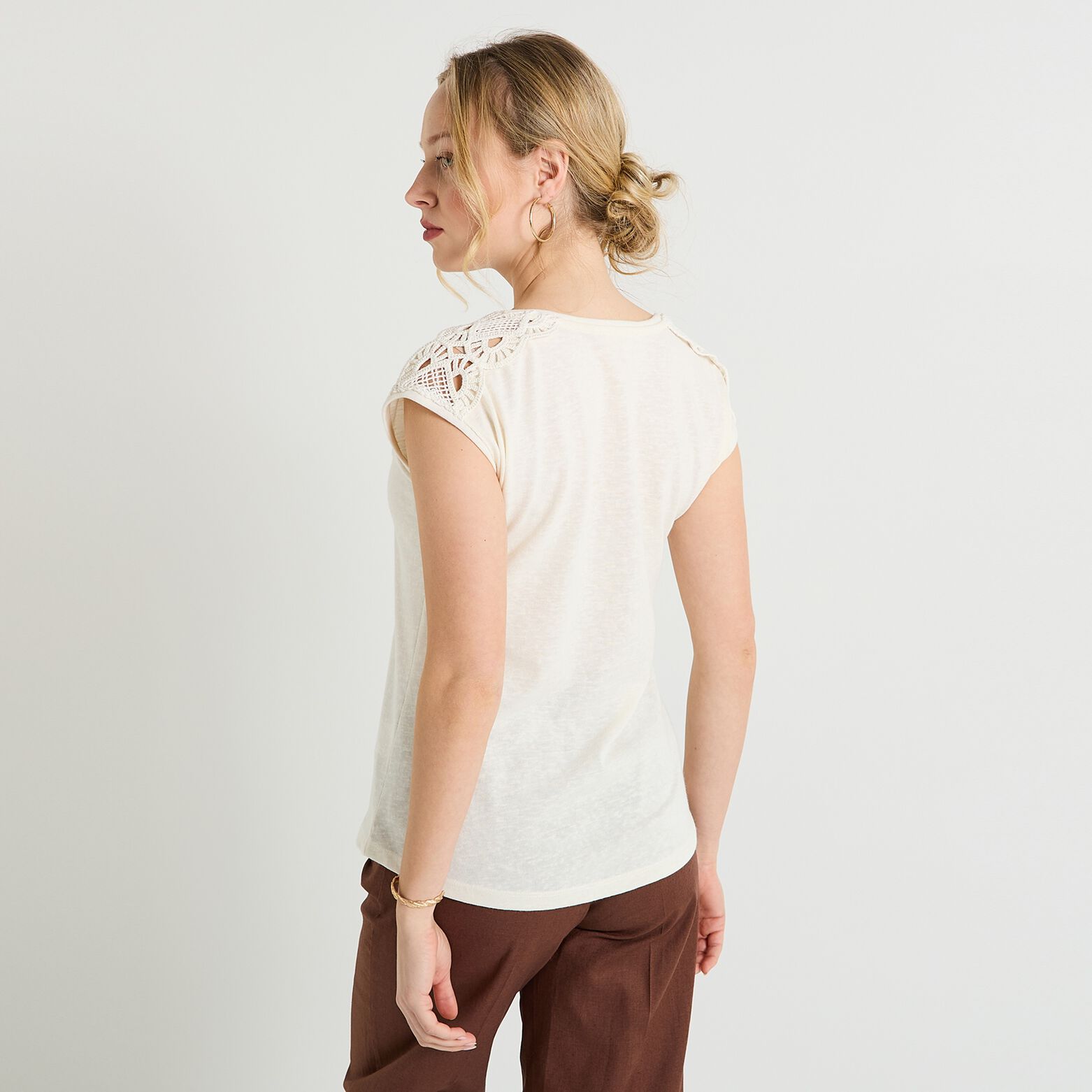 T-shirt col V femme