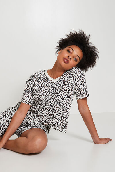 Tshirt de pyjama léopard femme