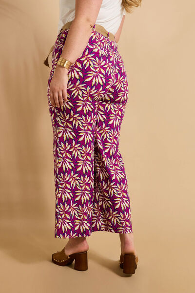 Pantalon imprimé feuillage femme