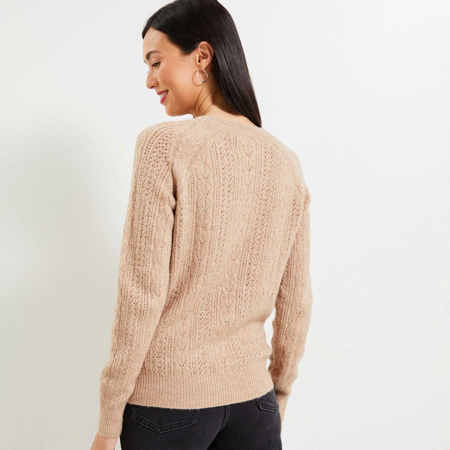 Pull tricot fantaisie femme