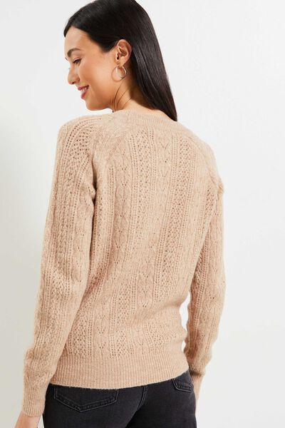 Pull tricot fantaisie femme