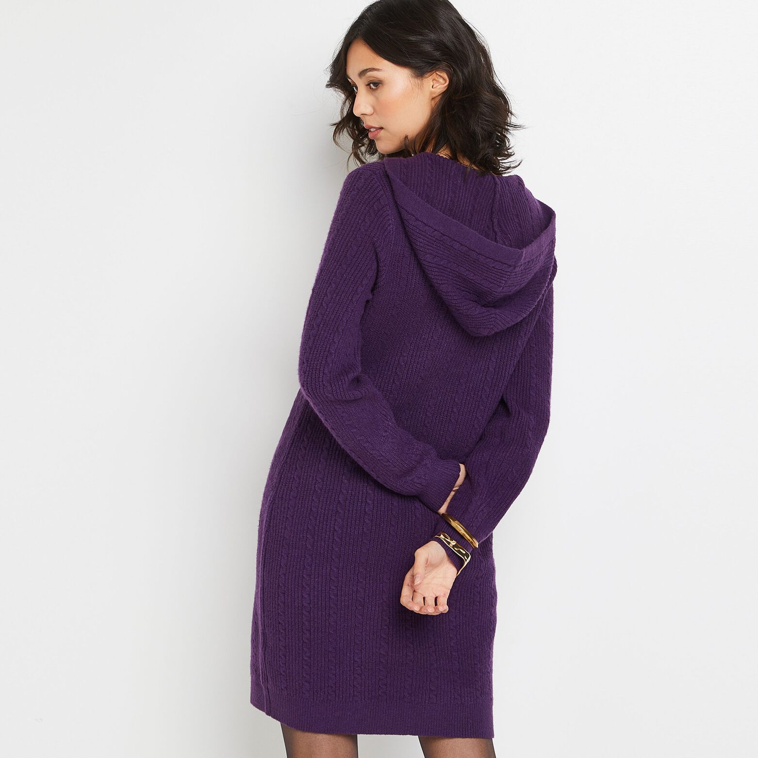Robe pull à capuche femme