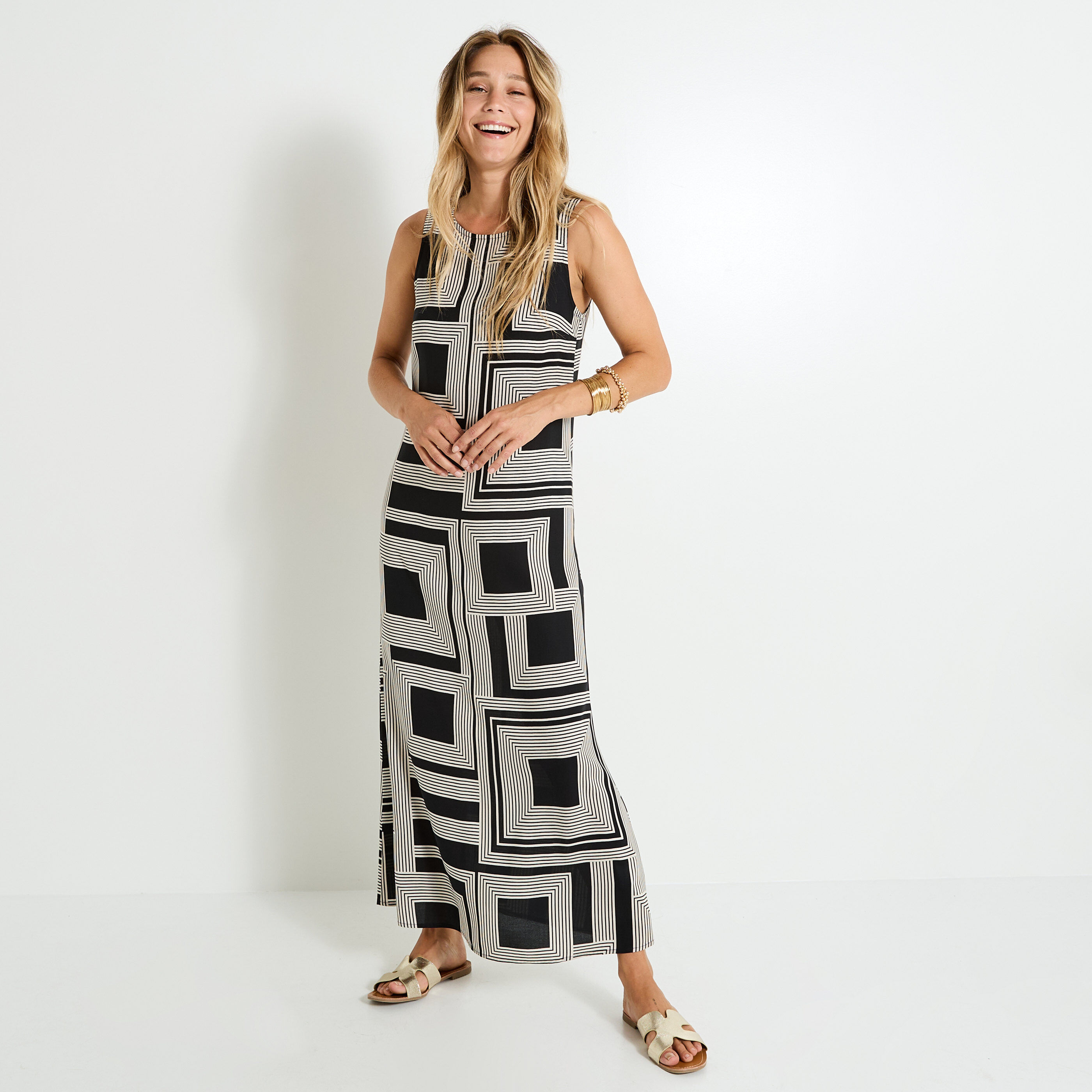 Robe longue &eacute;t&eacute; imprim&eacute;e