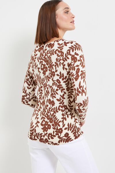 Pull fleuri femme