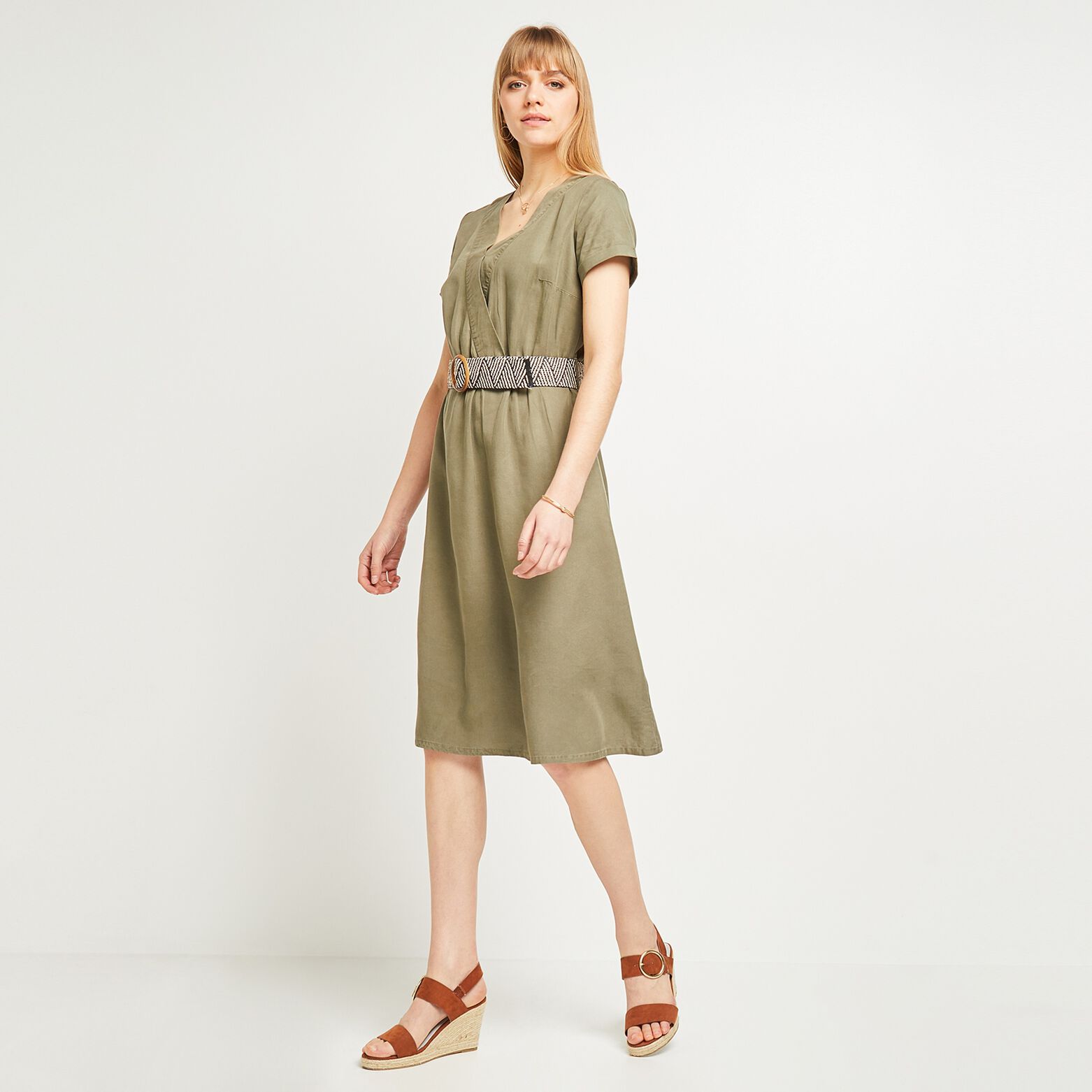 Robe ceinturée femme