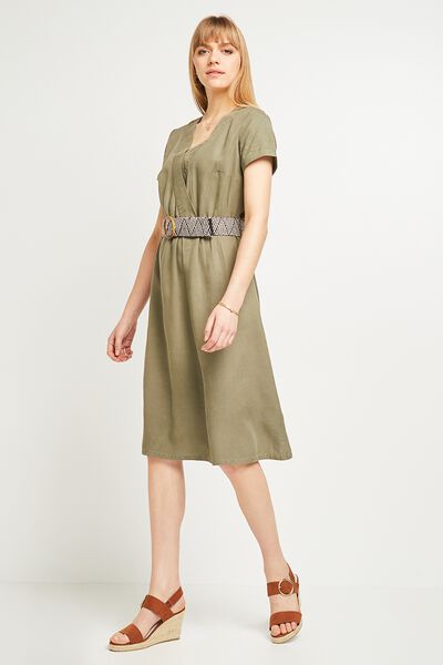 Robe ceinturée femme