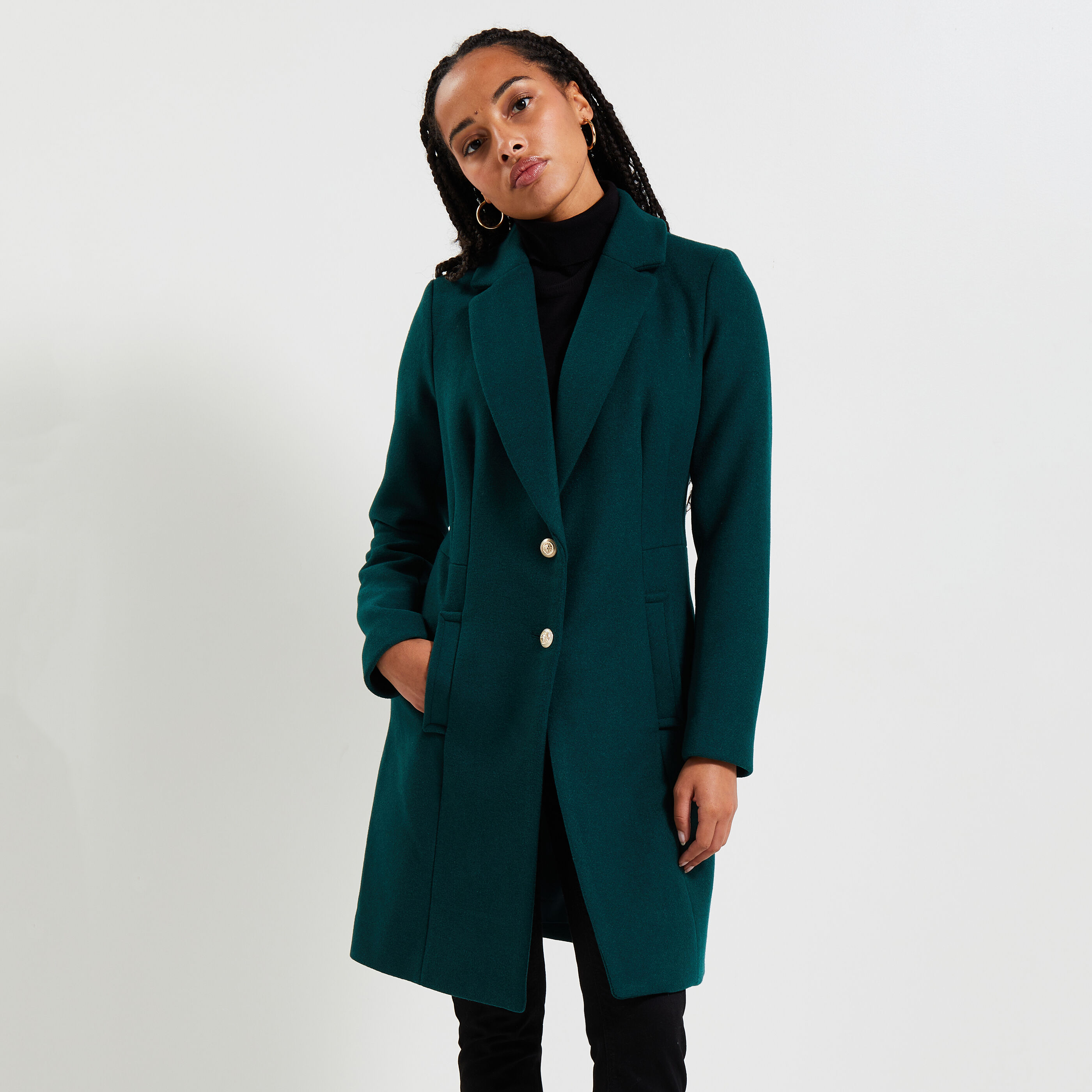 Manteau droit online cintré femme